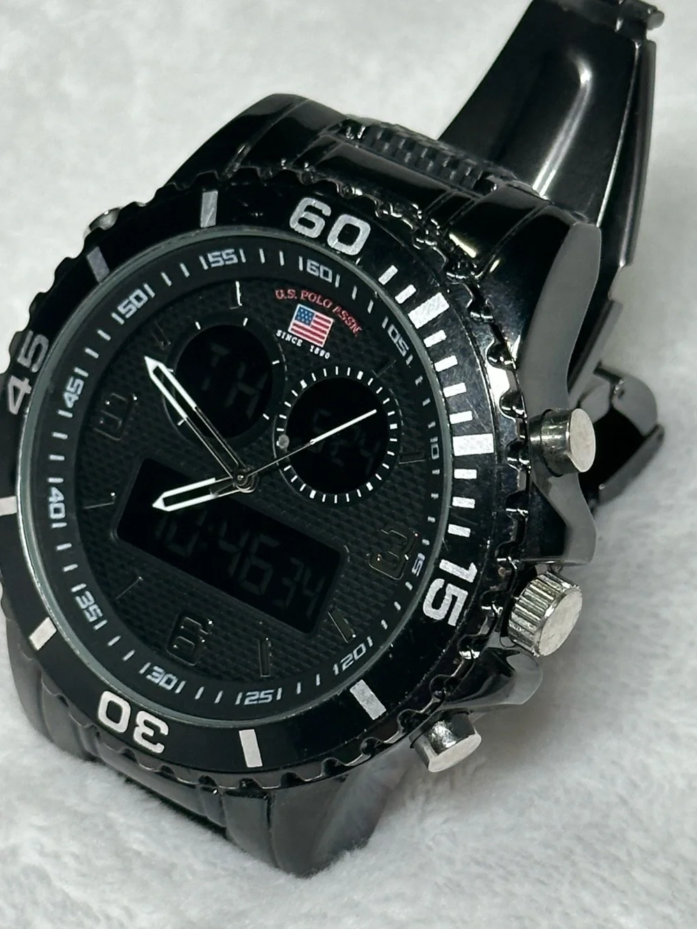 U.S. Polo Assn. Men's Black Analog-Digital Sport Watch US8866WM ⌚️